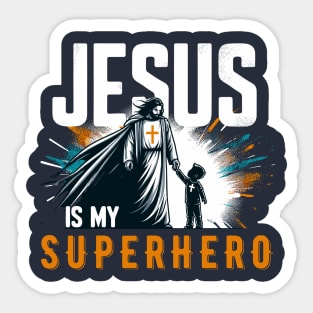 Jesus Is My Super Hero Funny Faith Christian Cross Religious Sticker